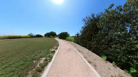 Kenneth Hahn Park View Point Cycling POV Front View 02 California USA Stock Footage 333130867