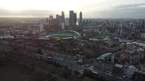 Kennington Oval cricket ground, Lambeth, London, england Stock Footage 181947153