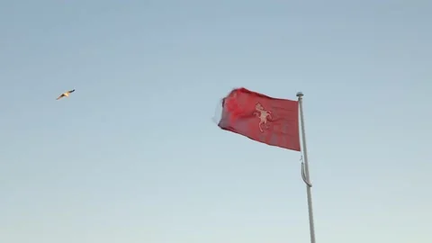 Kent county flag blowing in the wind Stock Footage 138965323