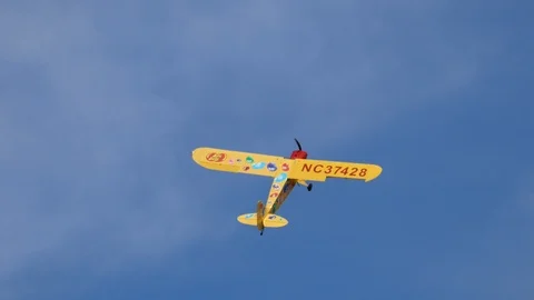 Kent Pietsch performs in his Interstate Cadet at Tinker AFB Stock Footage 109347969