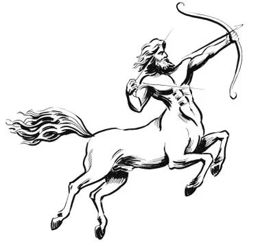 Kentaur with bow Stock Illustration