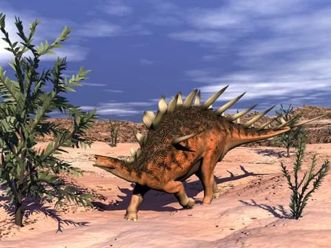 Kentrosaurus dinosaur - 3D render Stock Illustration