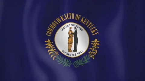 Kentucky animated flag. Seamless loop. 4K Stock Footage 145387344
