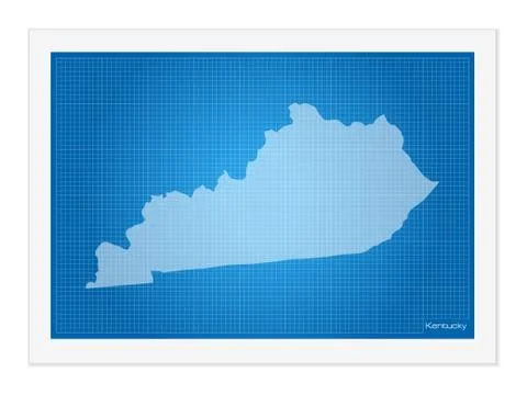 Kentucky on blueprint Stock Illustration