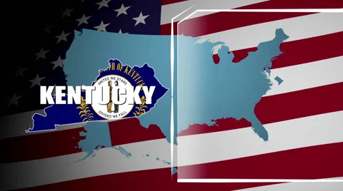 Kentucky Countered Flag and Information Panel Stock Footage 66773880