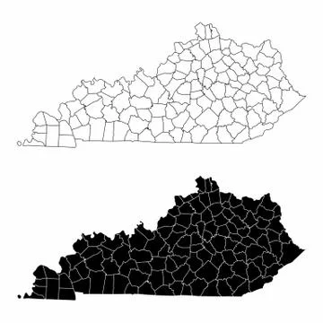 Kentucky county maps Stock Illustration