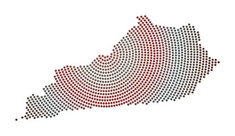 Kentucky dotted map. Digital style shape of Kentucky. Tech icon of the us s.. Stock Illustration