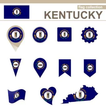 Kentucky Flag Collection Stock Illustration