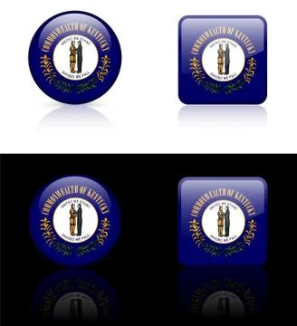 Kentucky Flag Icon on Internet Button Stock Photos