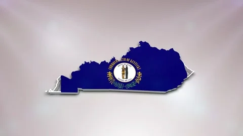 Kentucky Flag on Map Stock Footage 277977685