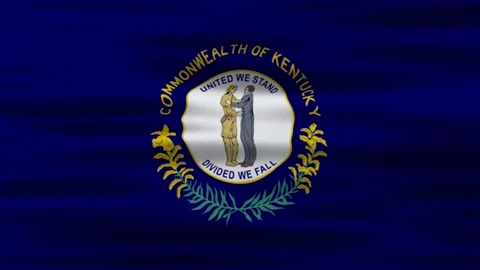 Kentucky flag waving flag Stock Footage 312485258