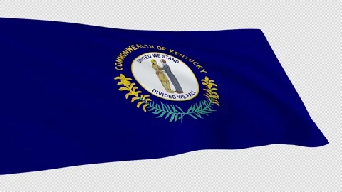 Kentucky flag waving on a transparent background. Stock Footage 321815308