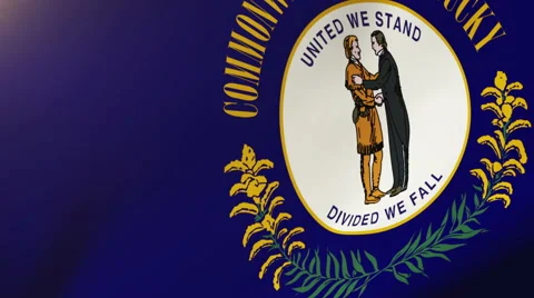 Kentucky flag waving in the wind. Looping sun rises style.  Animation loop Stock-Footage 48164932