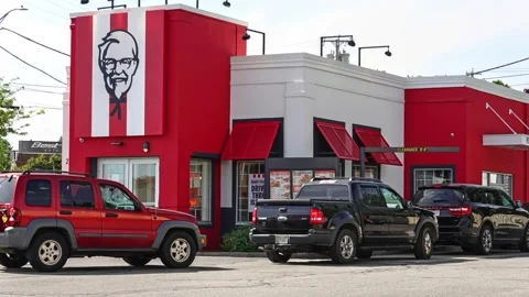 Kentucky Fried Chicken drive thru Everett Mass. USA May 24 2020 Stock Footage 268909899