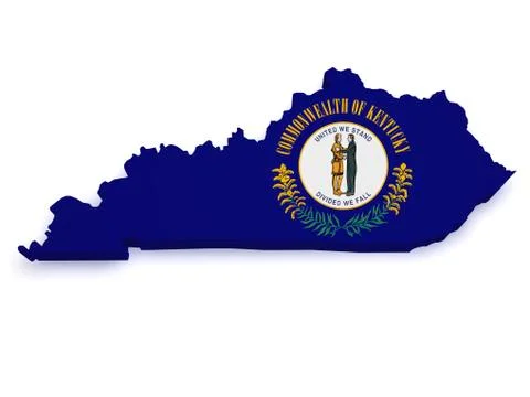 Kentucky map 3d shape Stock Illustration