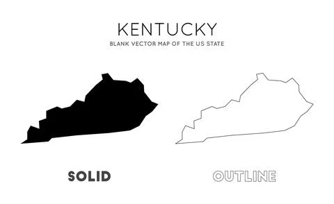 Kentucky map. Blank vector map of the Us State. Borders of Kentucky for you.. Stock Illustration