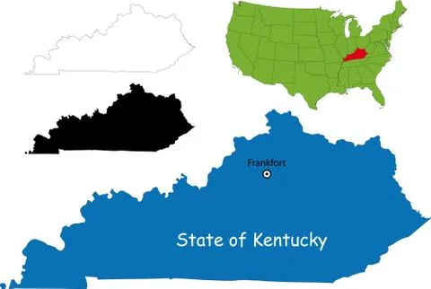 Kentucky map Stock Illustration