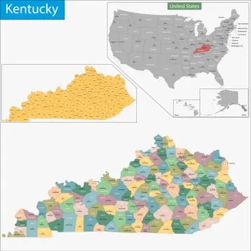 Kentucky map Stock Illustration