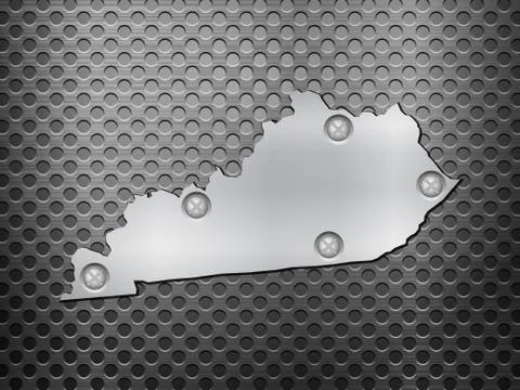 Kentucky metal map Stock Illustration