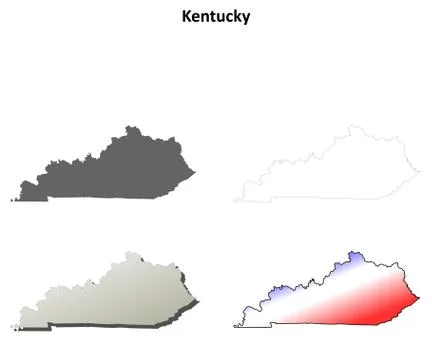 Kentucky outline map set Stock Illustration