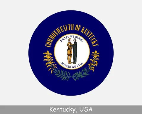 Kentucky Round Flag Stock Illustration