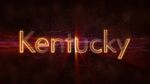 Kentucky - Shiny looping state name text animation Video stock 99576162