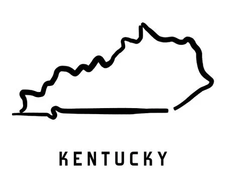 Kentucky simple logo. State map outline - smooth simplified US state shape ma Ilustração Stock