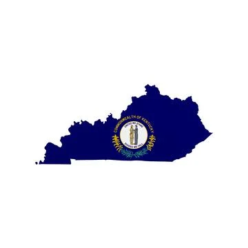 Kentucky State Flag Map Stock Illustration