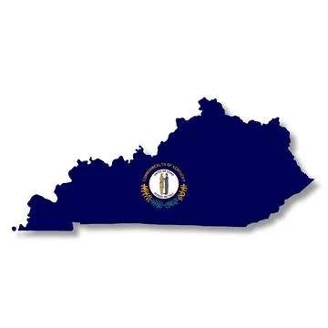 Kentucky State Flag Map Illustration Stock Illustration