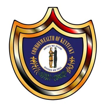 Kentucky State Flag Shield Spoof Stock Illustration