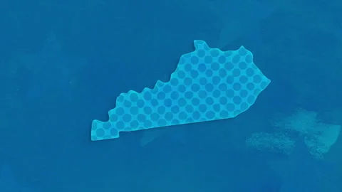 Kentucky State Map with Blue Dotted Texture Stock-Footage 347279340