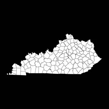 Kentucky state map with counties. Vector illustration. Stock Illustration