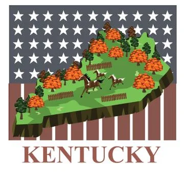 Kentucky state map Illustration