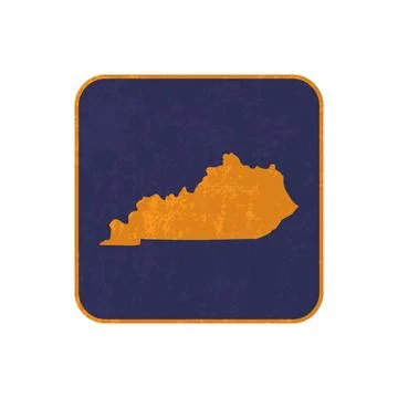 Kentucky state map square with grunge texture. Vector illustration. Stock Illustration