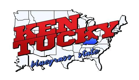 Kentucky state. Vector illustration with US kentucky state on american map wi Stock Illustration