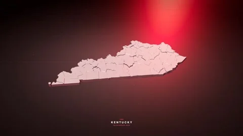 Kentucky USA state map in bold red style 스톡 동영상 340772536