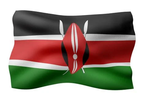 Kenya 3d flag Stock Illustration