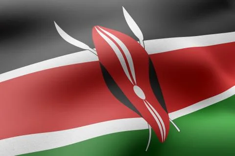 Kenya 3d flag Stock Illustration