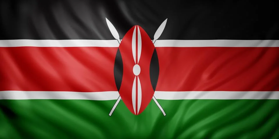 Kenya 3d flag Stock Illustration