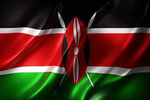 Kenya 3d flag Stock Illustration