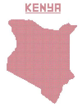 Kenya Africa Dot Map Stock Illustration