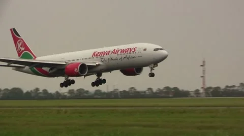 Kenya airways plane landing Vidéo 8552140