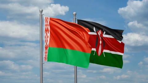 Kenya and Belarus two flags Stock Footage 270079541