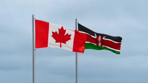 Kenya and Canada flag Video stock 252024108