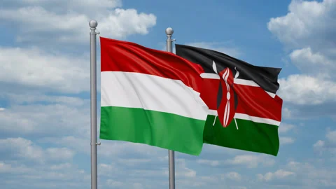 Kenya and Hungary two flags Stock Footage 269320585