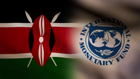 Kenya and IMF waving flag Stock Footage 245354013
