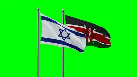 Kenya and Israel two flags Stock Footage 289647444