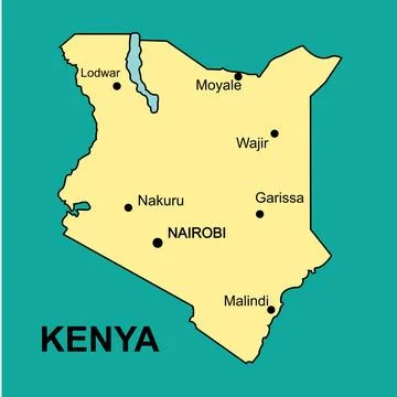 Kenya country map Stock Illustration