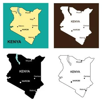 Kenya country map Stock Illustration