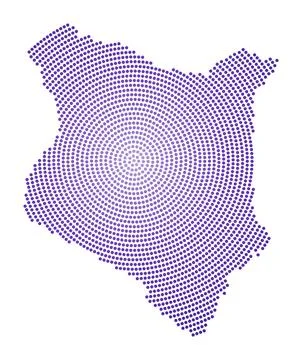 Kenya dotted map. Digital style shape of Kenya. Tech icon of the country wi.. Stock Illustration